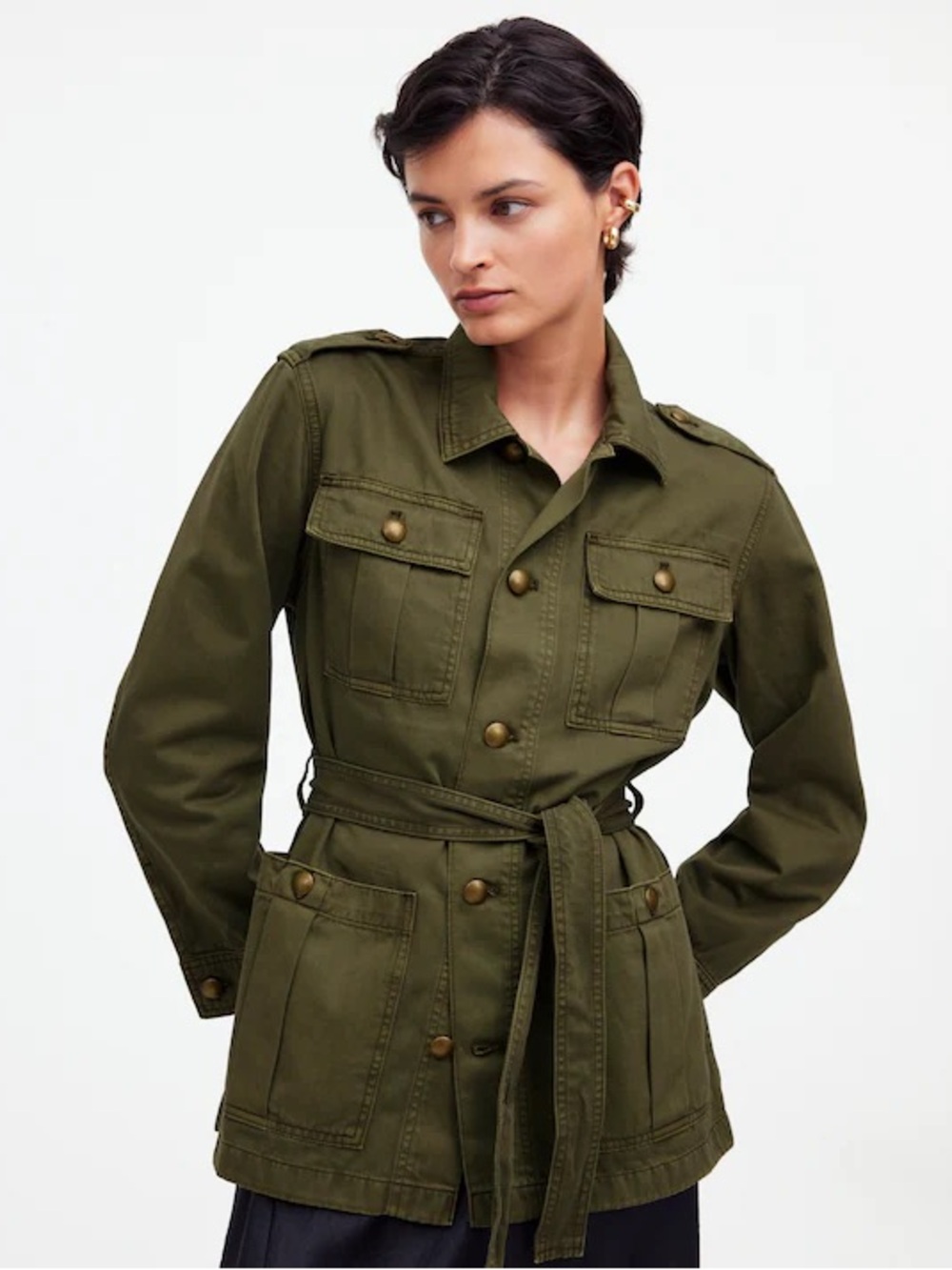Madewell Chino Safari Jacket in faded ivy